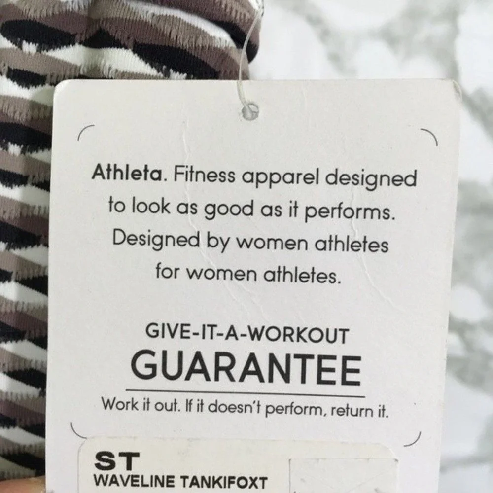 NWT Athleta Waveline Tankifoxt Tankini Top Geometric Small Tall - Picture 7 of 12